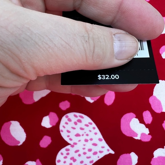 NWT Kim Rogers Fun Red White Polka Dot Heart Pattern 3/4 Sleeve Cotton Top - Picture 6 of 6